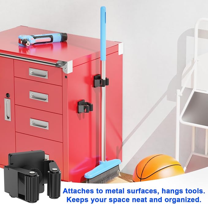 Strong Magnetic Mop Broom Holder, 2 Pack Heavy Duty Magnetic Mop Hanger - Image 7