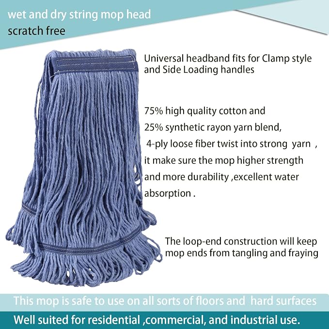 Heavy Duty Commercial Industrial Mop, Including Three mop Head Replacement - Image 3