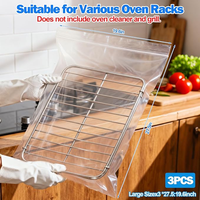 Palksky Oven Rack Cleaning Bags, 27.5''*19.6'' Heavy Duty No Scrub Oven Rack - Image 7