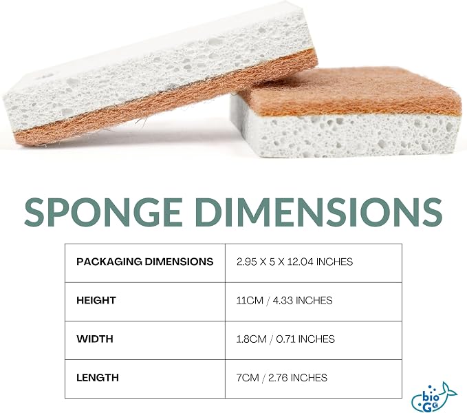bioGo White 12 Pack Biodegradable Kitchen Sponge - Image 8