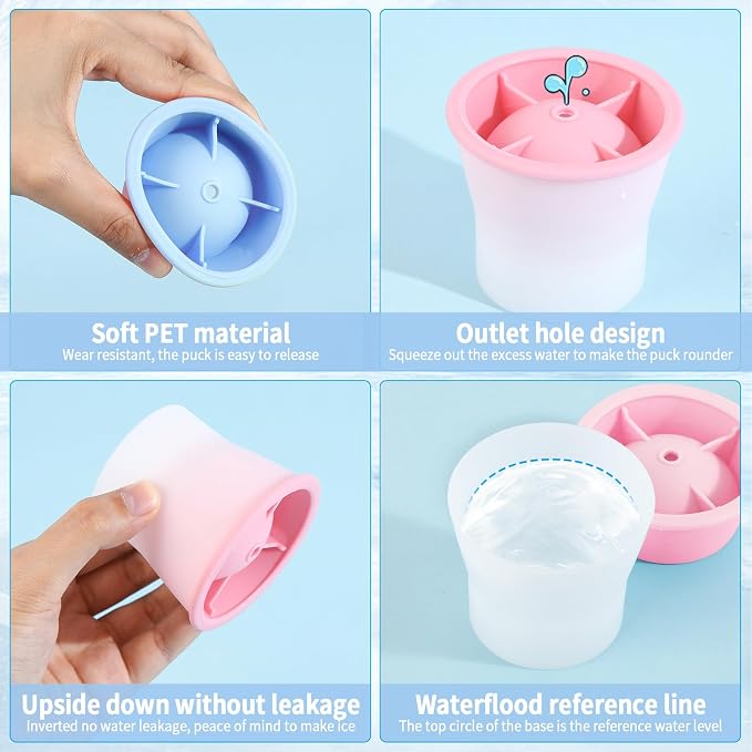 Round Ice Cube Molds 6 Pieces, Silicone Sphere Ice Mold Maker, Stackable Easy - Image 4