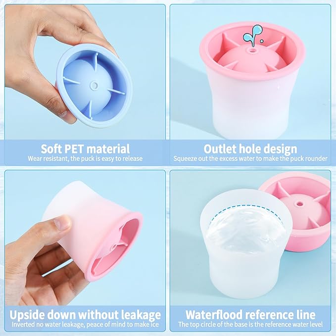 Round Ice Cube Molds 3 Pieces, Silicone Sphere Ice Mold Maker, Stackable Easy - Image 4