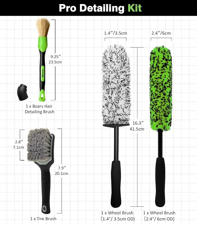 YeewayVeh 4PCS Car Wheel Cleaning Kit, 360° Bendable Wheel Brush - Image 8
