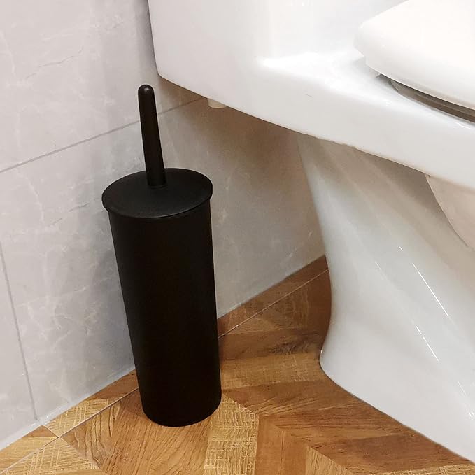 Casaphoria Compact Freestanding Plastic Toilet Bowl Brush and Holder - Image 2