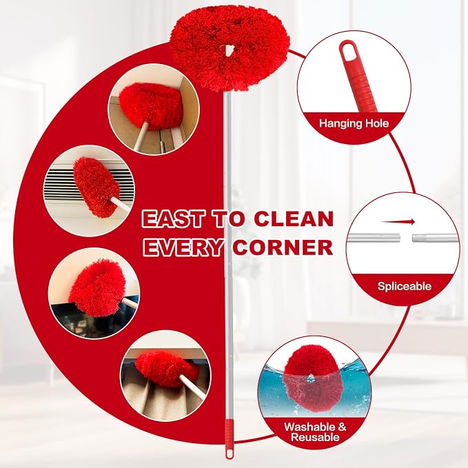 Ceiling Fan Cleaner Duster Reusable Microfiber Ceiling Fan Blade Cleaner - Image 3