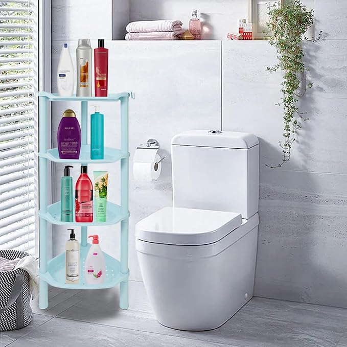 4 Tier Corner Shower Caddy, Plastic Shower Organizer - Image 2
