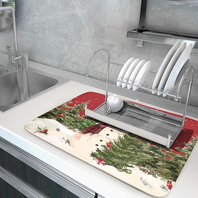 Christmas Snowman Dish Drying Mat - Image 5