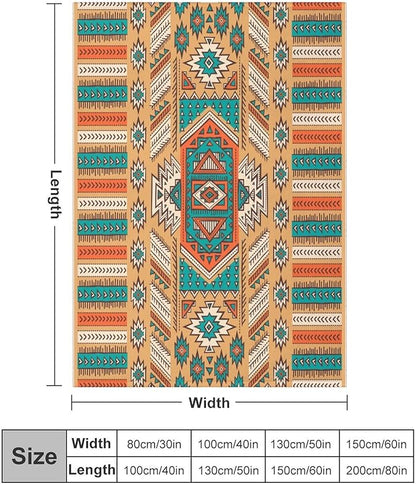 Aztec Throw Blanket, Tribal Navajo Print Native Blanket for Camping Outdoor Couch Sofa Bed 30"x40"