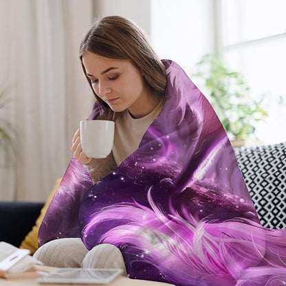 Pink Fox Throw Blanket Fox Blankets Gifts for Couch Sofa Bed Stuff Decor Soft Cozy Lightweight Fleece Flannel Bedding for Lover Men Women Girls Adults 40"x50"