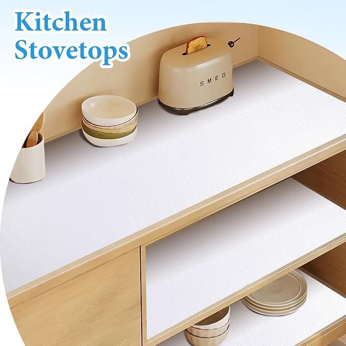 Shelf Liners for Kitchen Cabinets 12in x 30FT Non Adhesive Drawer Liner White - Image 6