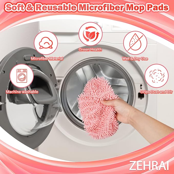 6Pcs Reusable Microfiber Mop Pads Compatible - Image 5