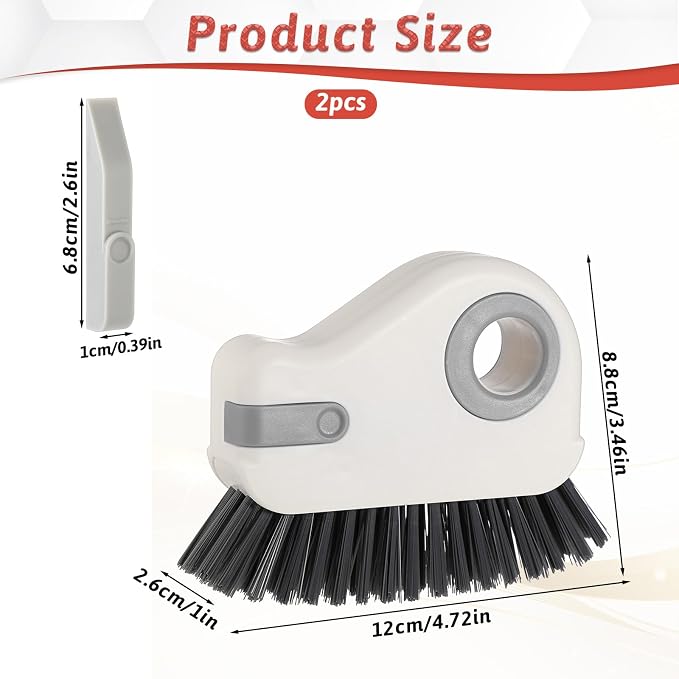 2Pcs 2 in 1 Groove Cleaning Brush, Hard Bristle Window Track Cleaning Tools - Image 2