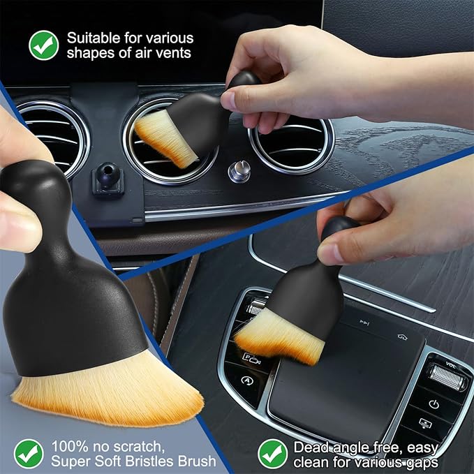 Car Interior Duster Detail Brush Cleaning Gel Kit, Soft Dash Vent Dusting Slime - Image 5