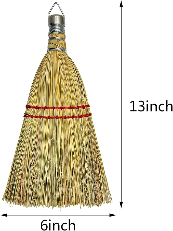Handmade 12 Inch Mini Corn Broom Whisk Made of Natural Corn Broom Straw - Image 5
