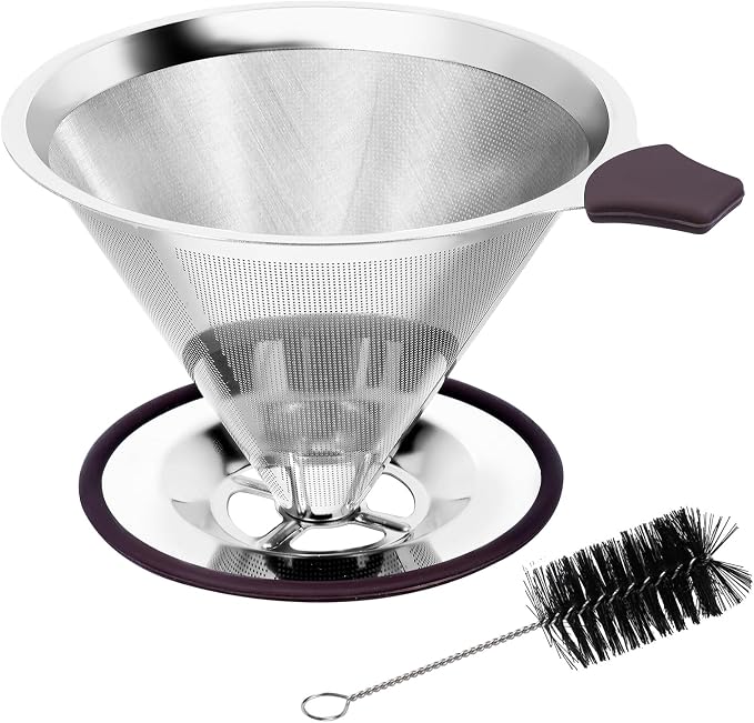 Pour Over Coffee Dripper, Paperless Pour Over Coffee filter, Stainless Steel by Herolland