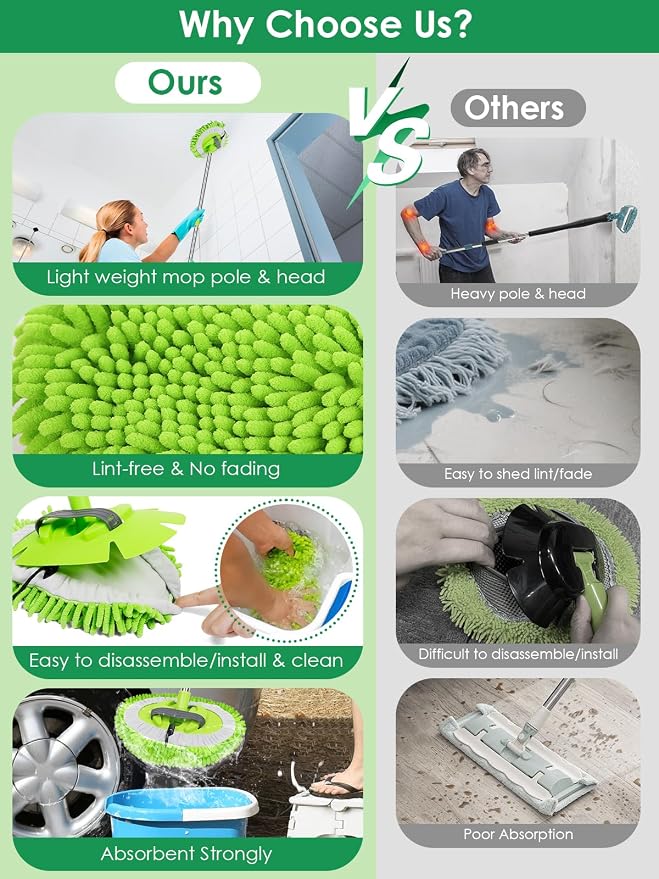 2 in 1 Lightweight Wall Cleaner Mop - Image 4