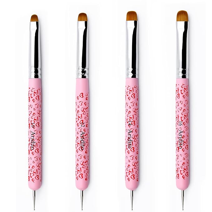 4Pcs Professional Acrylic French Manicure Clean-Up Brushes & Dotting Pens - Image 2