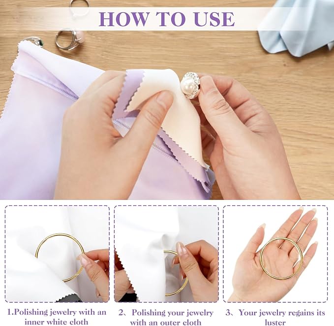 4PCS Silver Polishing Cloth, Large 10×12.5 Inch Soft Jewelry Polishing Cloth - Image 4