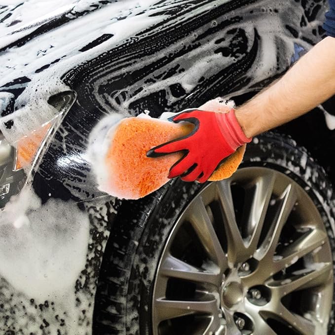 Tanlade 4 Pcs 2 Pack Large Microfiber Car Wash Sponge - Image 4