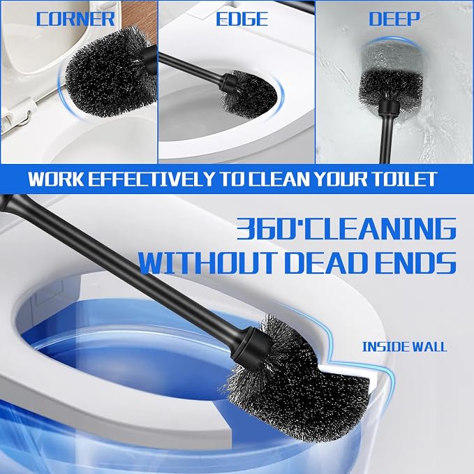 Toilet Brush and Holder 3 Pack - Image 2