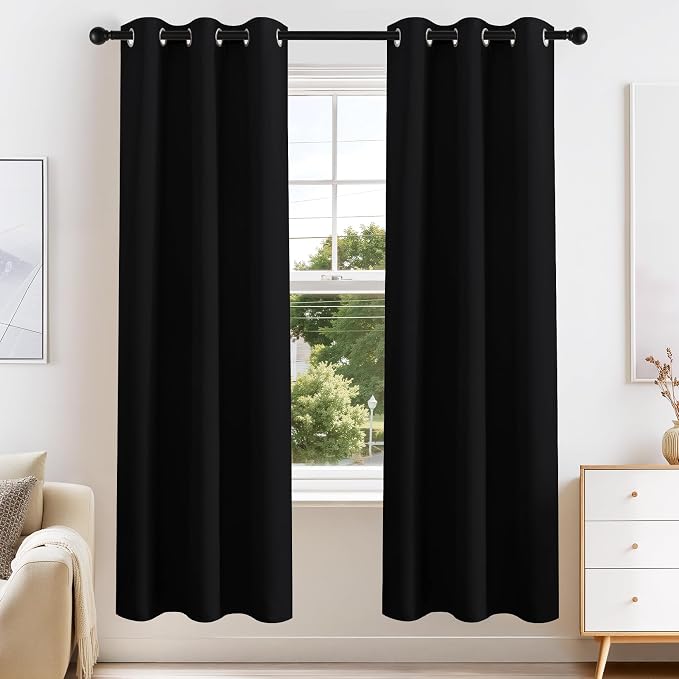 PONY DANCE Black Blackout Curtains by PONYDANCE