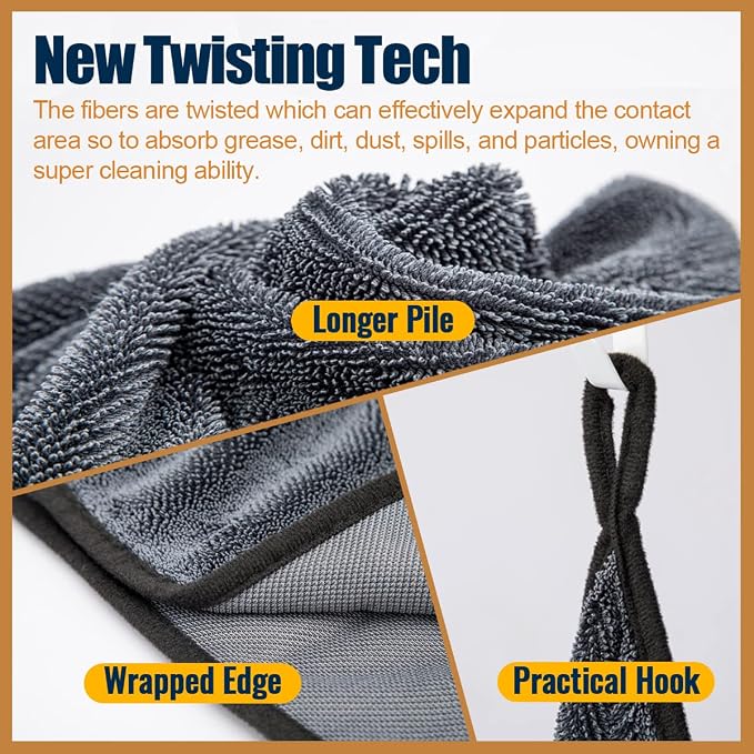 Airlab Microfiber Towels for Cars Wash Drying Extra Large Super Absorbent - Image 3
