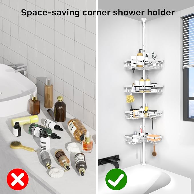 KEGII Corner Shower Caddy Tension Pole - Image 8
