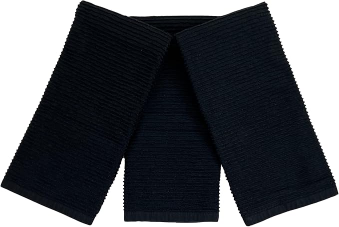 Serafina Home Oversized Solid Color Black Kitchen Dish Towels: 100% Cotton - Image 6
