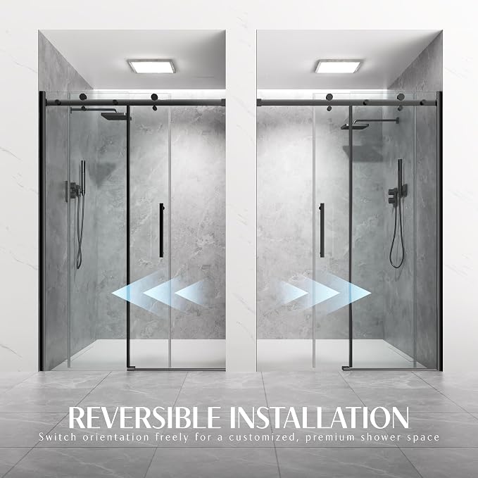 Shower Door Frameless 44-48'' W x 72'' H, Sliding Glass Door, 5/16 inch - Image 7