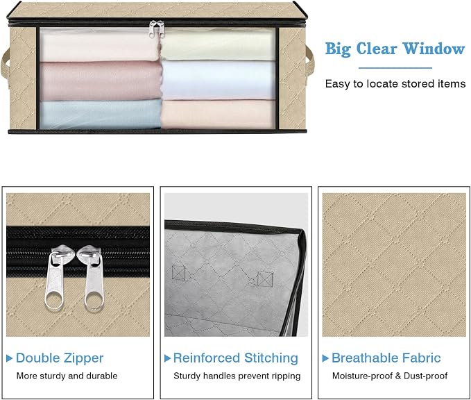 HomeHacks Storage 8-Pack Clothes Organizer Storage Bags Foldable Storage Box - Image 4