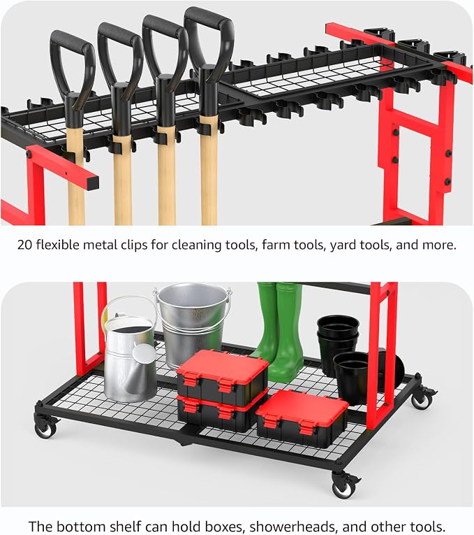 CCCEI Garage Organization with Wheels, Outdoor Gargen Yard Shed Tools Organizer - Image 4