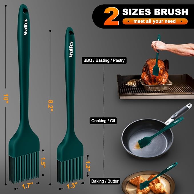 Walfos 600℉ Heat Resistasnt Basting Brush, BPA Free Silicone Pastry Brushes - Image 2