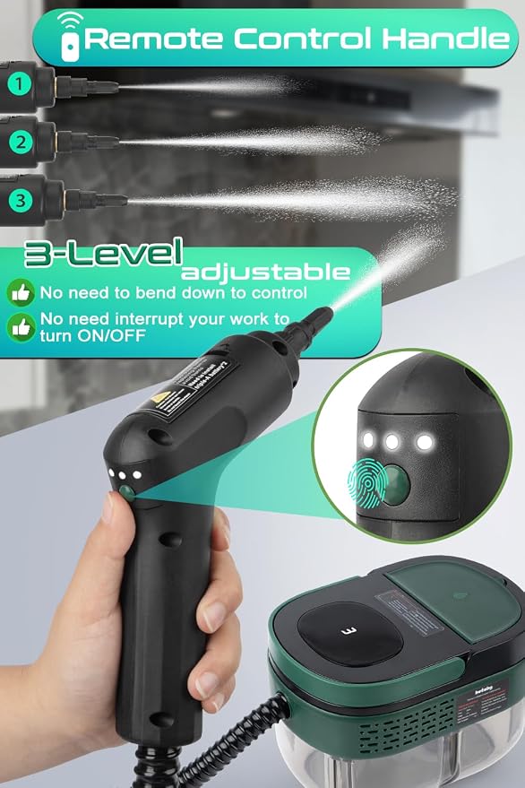 Handheld Steam Cleaner with Handle Control, 1.6L Large Water Tank, 3-Level - Image 3