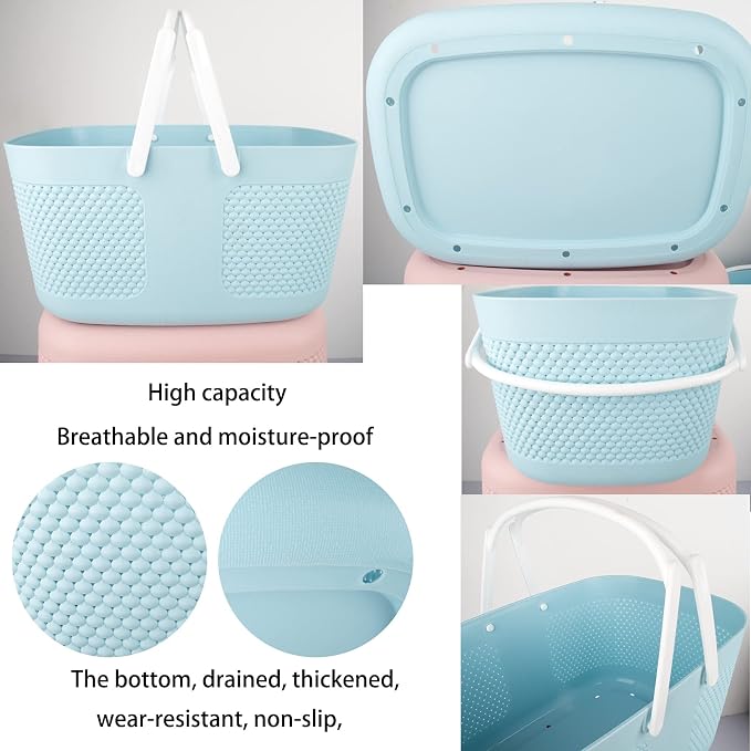 Shower Caddy Basket, Portable Large Capacity Thickened Plastic Organizer - Image 3