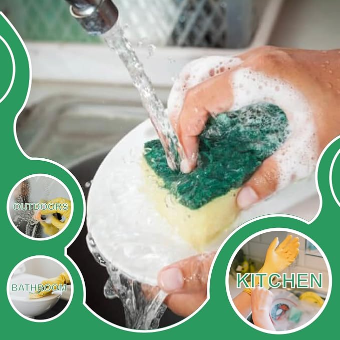 Cleaning Sponge, 32 Pack Dual-Sided Dishwashing Sponge - Image 3