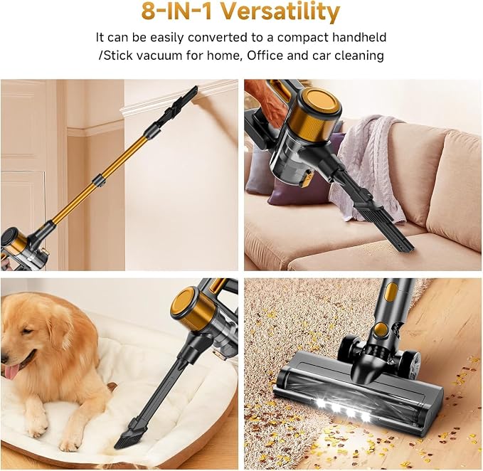 Cordless Vacuum Cleaner, 8 in 1 40Kpa 55Mins, Lightweight Vacuum Cleaners - Image 5