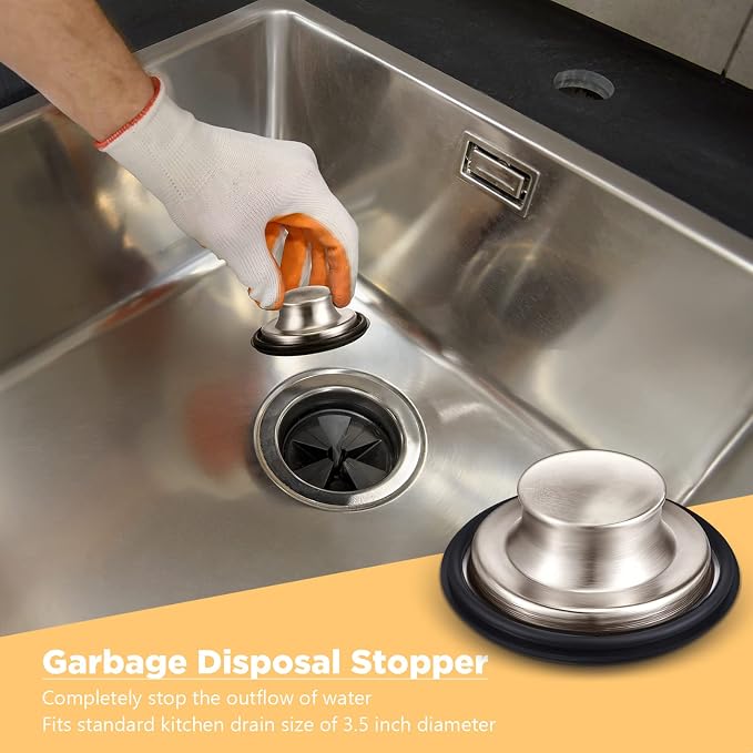 Mudder 3 Pcs Kitchen Sink Drain Strainer and Stopper Stainless Steel Garbage - Image 5