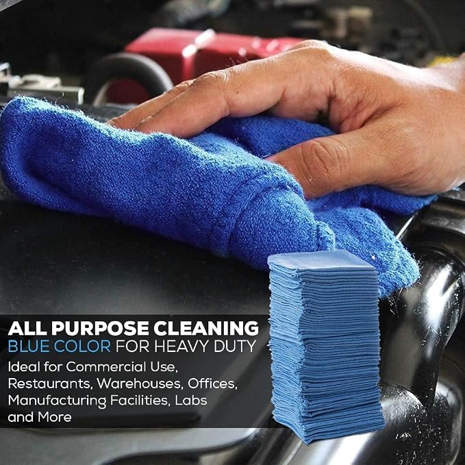 SIMPLI-MAGIC Premium Cotton Shop Towels 14"x12" – Reusable Cleaning Shop Rags - Image 5
