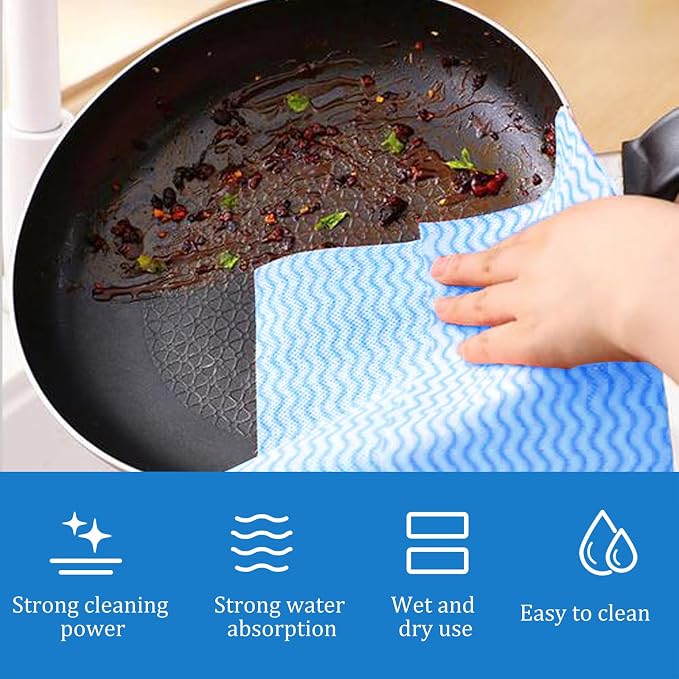 Disposable Dish Cloths Disposable Cleaning Towels 50 Pack Heavy Duty Reusable - Image 3