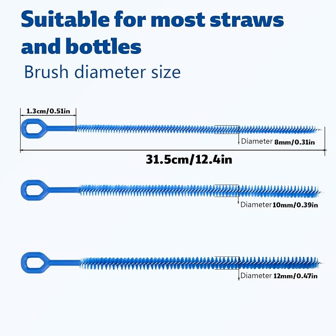 4pcs Straw Cleaner Brushes for Stanley, 8mm/0.31 Inch, 10mm/0.39 Inch, - Image 2