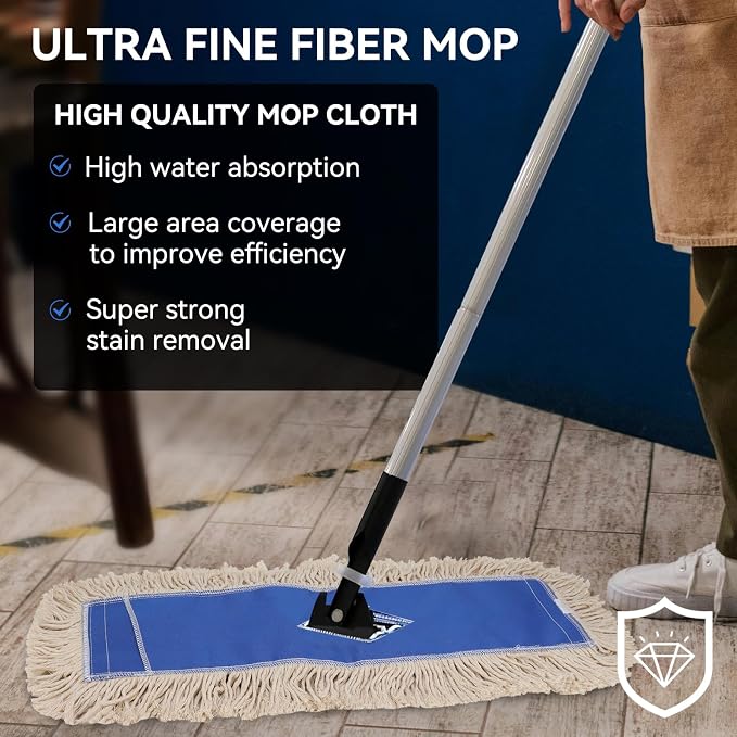 Commercial Microfiber Dust Mop Pad: 24 in Medium Commercial Replacement Mop Head - Image 4