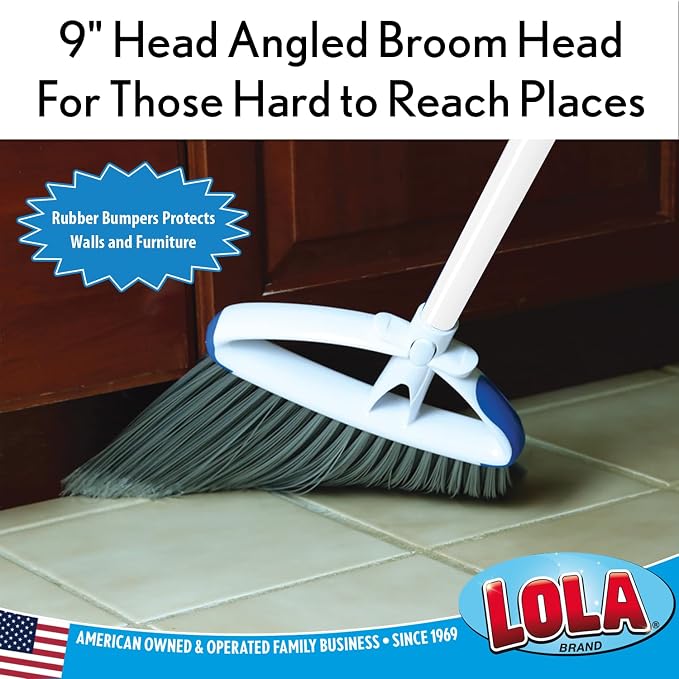 LOLA Large Angle Broom w/up to 14.25" Wide Sweeping, Bristles are Recycled Soda - Image 3
