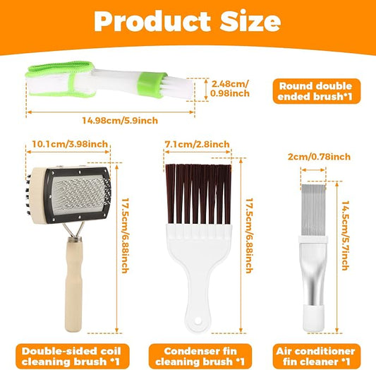 4Pcs Air Conditioner Fin Cleaning Brush Double Sided AC Coil Cleaner Efficient - Image 2