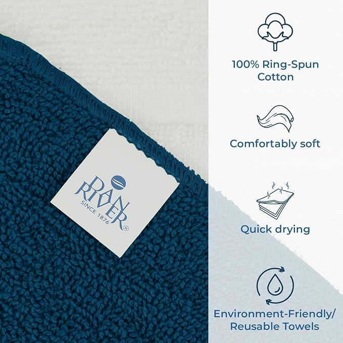 DAN RIVER 100% Cotton Washcloths 20 Pack Premium Quality Face and Body Cloth - Image 3