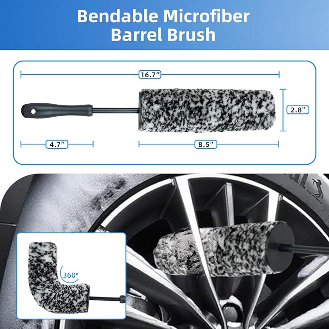 9Pcs Car Wheel Detailing Brush Kit – Scratch-Free Rim & Tire Cleaner Brushes - Image 2