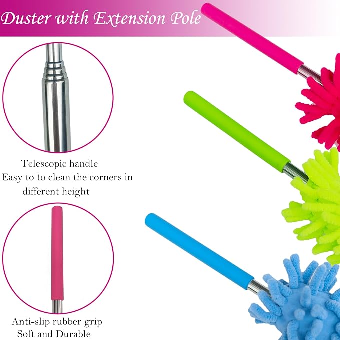 M-Jump 3 Pack Retractable Long-Reach Washable Duster - Image 4