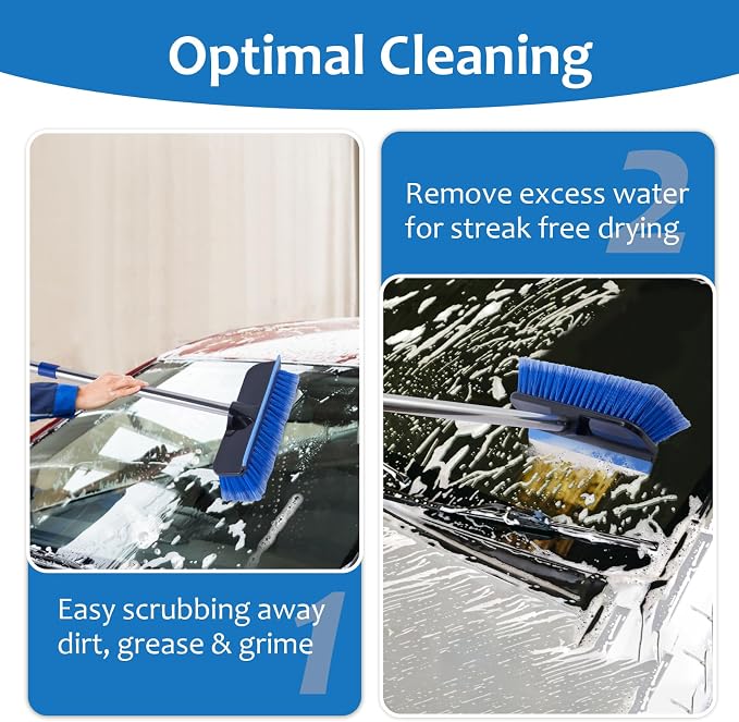 60" Car Wash Brush with Long Handle, Soft Bristle Car Washing Brush Cleaning - Image 3