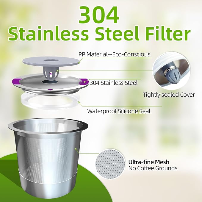 2 Pack Reusable K Cups for Keurig, Stainless Steel Coffee Pod, K Cup Reusable - Image 3
