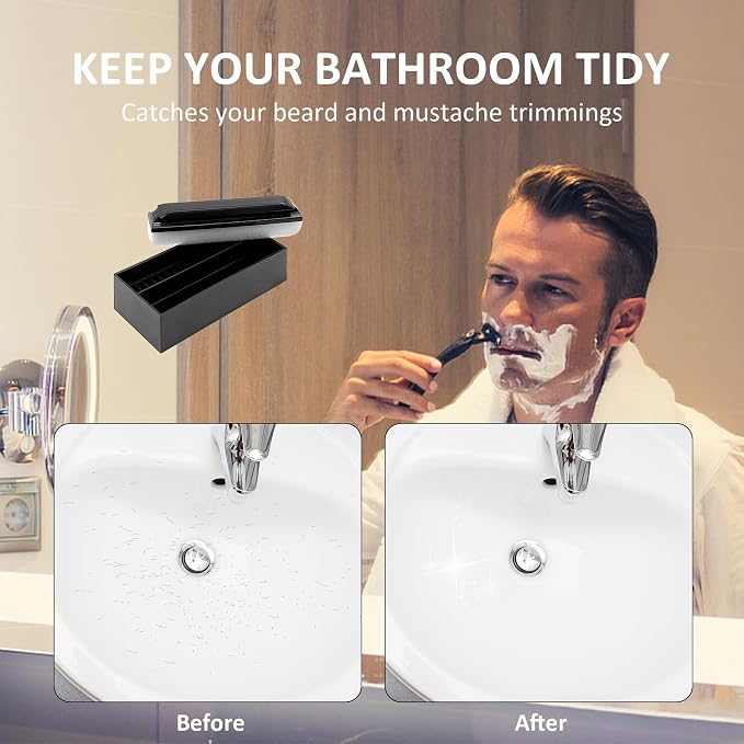 Beard Cleaner Brush and Holder Set: Clean Up Beard Trimmings from Sinks and - Image 6