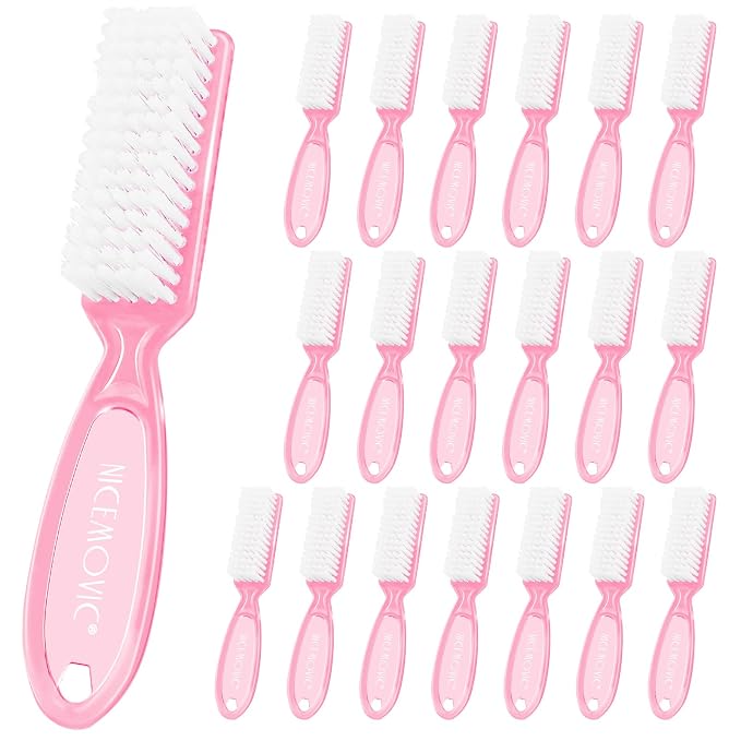NICEMOVIC 20 Pcs Nail Brush for Cleaning Fingernails, Handle Grip Nail Scrubber by NICEMOVIC